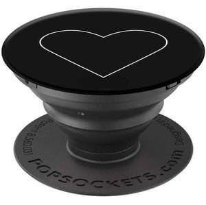 PopSockets | PopGrip | Ausziehbarer Sockel und Griff für Smartphones und Tablets | Fingerhalter White Heart Schwarz