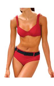 Heine Body-Shaping-Bikini, rot-schwarz Dessous / Bademoden Größe: 34 D-Cup