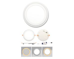 Ecolite Biely vstavaný LED panel guľatý 195mm 12W+4W podsvietený LED-DUO-R12W