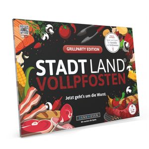 Stadt Land Vollpfosten® Grillparty Edition – "Jetzt geht's um die Wurst." | A4 Spielblock