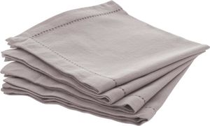 4er-Set Servietten "Chambray" - hellgrau 40 × 40 cm - Atmosphera Interior Designer