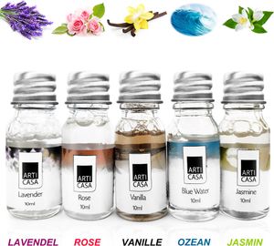 5 x 10ml Duftöl Set Ätherisches Öl Raumduft für Duftlampe Diffuser als Aroma Therapieöl Duftnoten: Lavendel - Ocean - Jasmin - Rose - Vanille