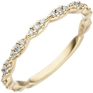 JOBO Damen Ring 54mm 585 Gold Gelbgold 27 Diamanten Brillanten Goldring Diamantring