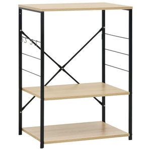 vidaXL Mikrowellenregal Schwarz Eiche 60×39,6×79,5 cm Holzwerkstoff