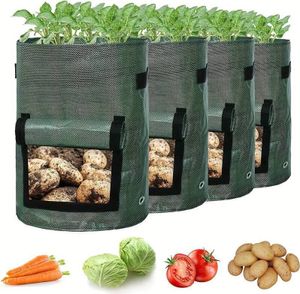 Vak na sadenie 26 l, 30 x 35 cm, s držadlami a priezorom, priedušný materiál, zelený - F2LORAFOLD 2+2