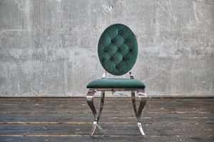 KAWOLA Esszimmerstuhl Stuhl Barock Velvet verschiedene Farben LINDA grün