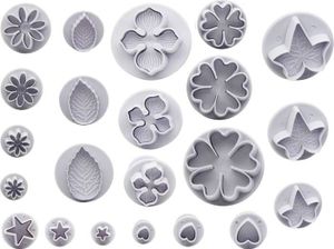 Set von Kolben Ausstechformen Blumen und Blätter 22pcs - Cakesicq