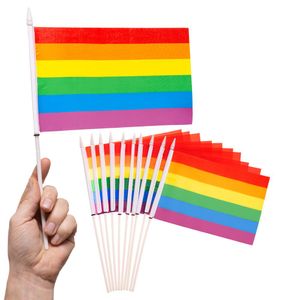 PHENO FLAGS Handfahne Regenbogen Fähnchen Stockfahne Handflagge Fanartikel