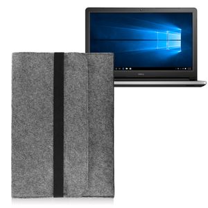 Laptop Tasche Sleeve Hülle für Dell Inspiron 15 Notebook Netbook Ultrabook Case aus strapazierfähigem Filz in Grau mit praktischen Innentaschen von NAUCI