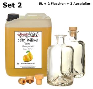 Alter Williams Christ Birne 5 L & 2 Flaschen & 2 Ausgießer 40% Vol. Schnaps