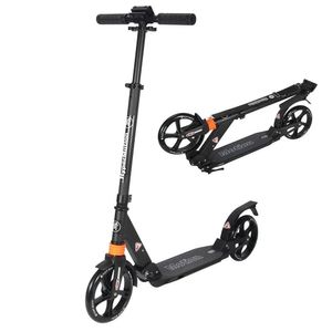 Tretroller City-Roller für Erwachsene und Jugendliche - Trittbremse Klappbar, Höhenverstellbar - Schwarz Max 100 kg