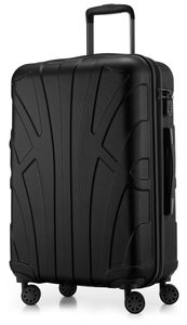 Suitline - Hartschalen-Koffer Check-In Gepäck Trolley Rollkoffer Reisekoffer, TSA, 66 cm, ca. 68 Liter, 100% ABS,Schwarz