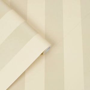 Laura Ashley Vlies Tapete | Lille Pearlescent Stripe Linen - 10 m x 0.52 m