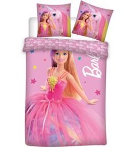 Barbie mit Einhorn Mädchen Wende Bettwäsche 135 x 200 cm 100%Baumwolle
