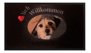 Fußmatte 45 x 75 cm Willkommen XXL Fußabtreter Hund Herzlich Willkommen Home Welcome Trendstern