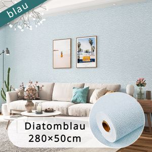 Heikoeco 3D-Tapete 3D-Tapete aus Leinen, 280x50cm selbstklebende, wasserfeste -Wallpaper Diatomblau