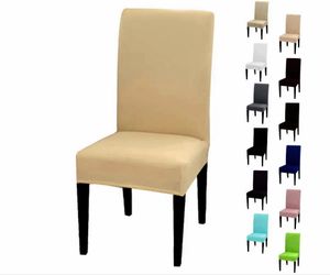 Stuhlhusse Stretch Beige elastischer Universal Stuhlüberzug Esszimmer Stuhlbezug Dehnbar, 1 Stück