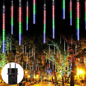 288 LED Meteorschauer Regen Lichter Bunt Wasserdichte Eiszapfen Lichterkette Garten Party Weihnachten Deko
