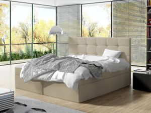 Kontinentální manželská postel 160x200 CAROLA - béžová + topper
