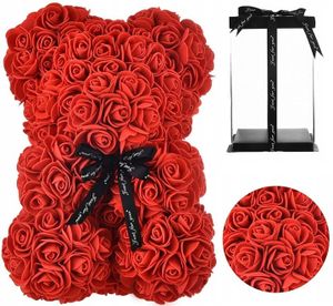 Rote Rose Teddybär - 25 cm + Geschenkbox