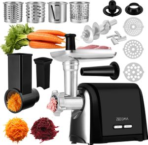 Zeegma Molen Chef - Elektrisch Fleischwolf - Multi Wurstmaschine Wurstfüller Metall 1900W Schwarz Zeegma Molen Chef - Elektrisch Fleischwolf - Multi Wurstmaschine Wurstfüller Metall 1900W Schwarz