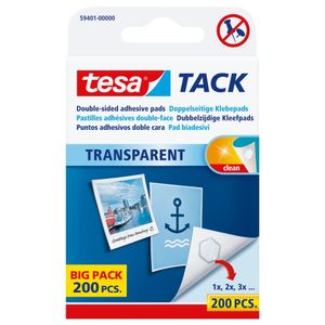 tesa TACK Klebepads Big Pack transparent beidseitig klebend 200 Stück