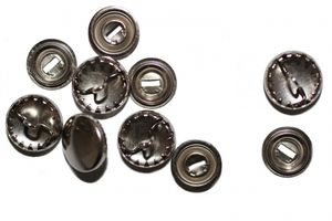 Überziehbare Knöpfe, 11mm - 10 Stück, Knopfrohlinge aus Metall