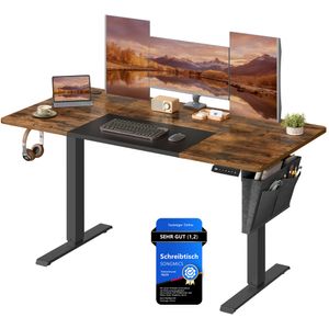 SONGMICS Höhenverstellbarer Schreibtisch elektrisch 140cm mit 4 Höhen