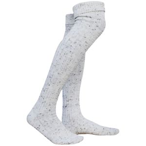 EXTRA Lange Trachtensocken Strümpfe Trachtenlederhose Socken aus Wolle mittelbeige 75cm, Größe:43-46