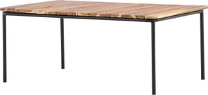 FURNLUX Outdoor Couchtisch Penh Akazie Und Schwarz 65cm / Hauptfarbe: Braun / Abmessungen: 65 x 100 x 40 cm