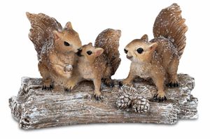 Formano Figur Eichhörnchen auf Ast 20 cm Kunststein Dekoration Winter