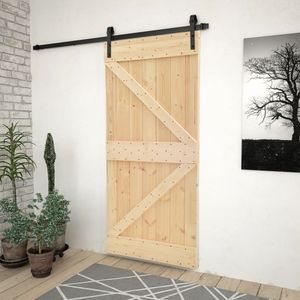 vidaXL Posuvné dvere s kovaním 90x210 cm z masívneho borovicového dreva