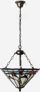 Casa Padrino Luxus Tiffany Hängeleuchte Mehrfarbig Ø 40 cm - Art Deco Tiffany Hängelampe - Wohnzimmer Hängeleuchte - Deko Hängeleuchte - Luxus Tiffany Leuchten - Art Deco Leuchten