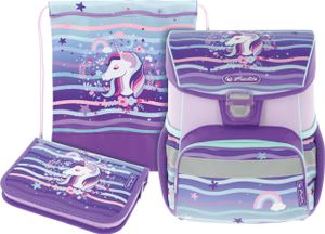 Herlitz Schulranzen Schultasche 16L, 3 teilig mit Federmappe und Sportbeutel  Lila