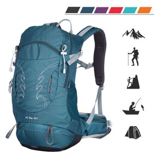 Mofut 30L Großer Wanderrucksack mit Rückenbelüftung, Wasserdicht Multifunktionaler Daypack für Radfahren Reisen Klettern Sport (Einschließlich Regenschutz), mit Regenschutz für Outdoor Reisen Camping Trekking