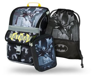 BAAGL Zippy Batman Schulranzen-Set 3tlg: Schulranzen, Federmäppchen, Turnbeutel