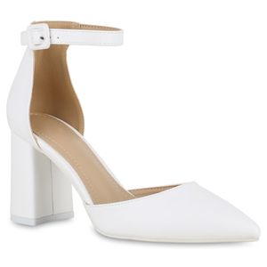 VAN HILL Damen Spitze Pumps Klassische Party Absatz-Schuhe 841368, Farbe: Weiß, Größe: 40 VAN HILL Damen Spitze Pumps Klassische Party Absatz-Schuhe 841368, Farbe: Weiß, Größe: 40