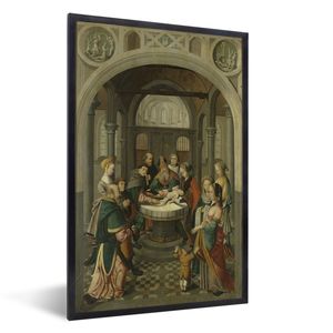 Poster mit Rahmen - Tafel eines Altarbildes mit Beschneidung Christi - Gemälde eines Meisters aus Alkmaar - 60x90 cm - Poster mit zchwarzem Bilderrahmen