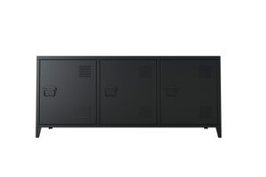 HOMEXPERTS Sideboard COLLEGE, Kommode in Spind-Optik, Breite 120 cm,TV-Board Metall schwarz
