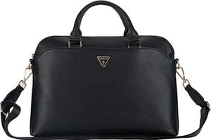 Guess Grained Zipper Pocket Triangle Logo 15" černá