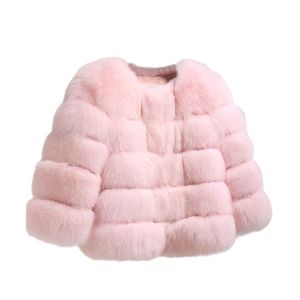 Damen Faux Pelzmantel Jacke Freizeitkleidung Bequeme Warme Herbst Winterjacke für Frauen Mädchen Farbe Rosa L.