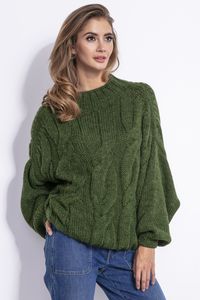 Oversize-Pullover für Damen, oliv, Fobya, Gr. L/XL