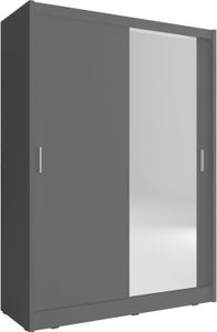 Kleiderschrank mit Spiegel Schwebetürenschrank 2-türig Schrank mit vielen Einlegeböden und Kleiderstange Gaderobe Schiebtüren Schlafzimmer - Wohnzimmerschrank Modern Design Schiebtürenschrank 150 x 200 x 62 cm - BORNEO A1 (Graphit) Kleiderschrank mit Spiegel Schwebetürenschrank 2-türig Schrank mit vielen Einlegeböden und Kleiderstange Gaderobe Schiebtüren Schlafzimmer - Wohnzimmerschrank Modern Design Schiebtürenschrank 150 x 200 x 62 cm - BORNEO A1 (Graphit)