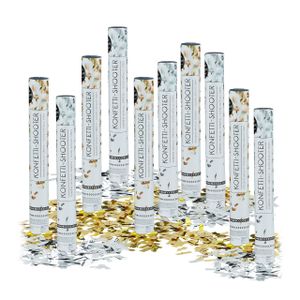 relaxdays 10x Party Popper Gold/Silber