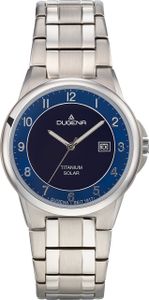 Dugena Herrenuhr 4460918 Gent Solar, Quarzwerk, blaues Zifferblatt, Titan