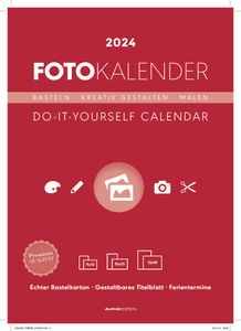 Kalender 2024 -Foto-Bastelkalender rot A4 2024- 21 x 29,7cm