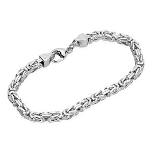 NKlaus Armband 925 Sterling Silber 21cm Königskette 4 fach diamantiert Herren Armkette 12443