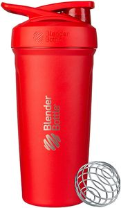 BlenderBottle Strada - Edelstahl Trinkflasche, Thermoflasche mit BlenderBall, Protein Shaker und Fitness Shaker, BPA frei, Doppelwandig, Vakuum isoliert - Rot