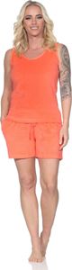 Normann Damen Frottee Schlafanzug Shorty Träger-Pyjama – ideal auch als Homewear ; orange , 52