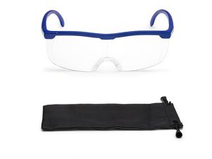 FALINGO Vergrößerungsbrille Lupenbrille Zauberbrille Lupe auf der Nase optische Vergrößerung auf 200% (Blau)